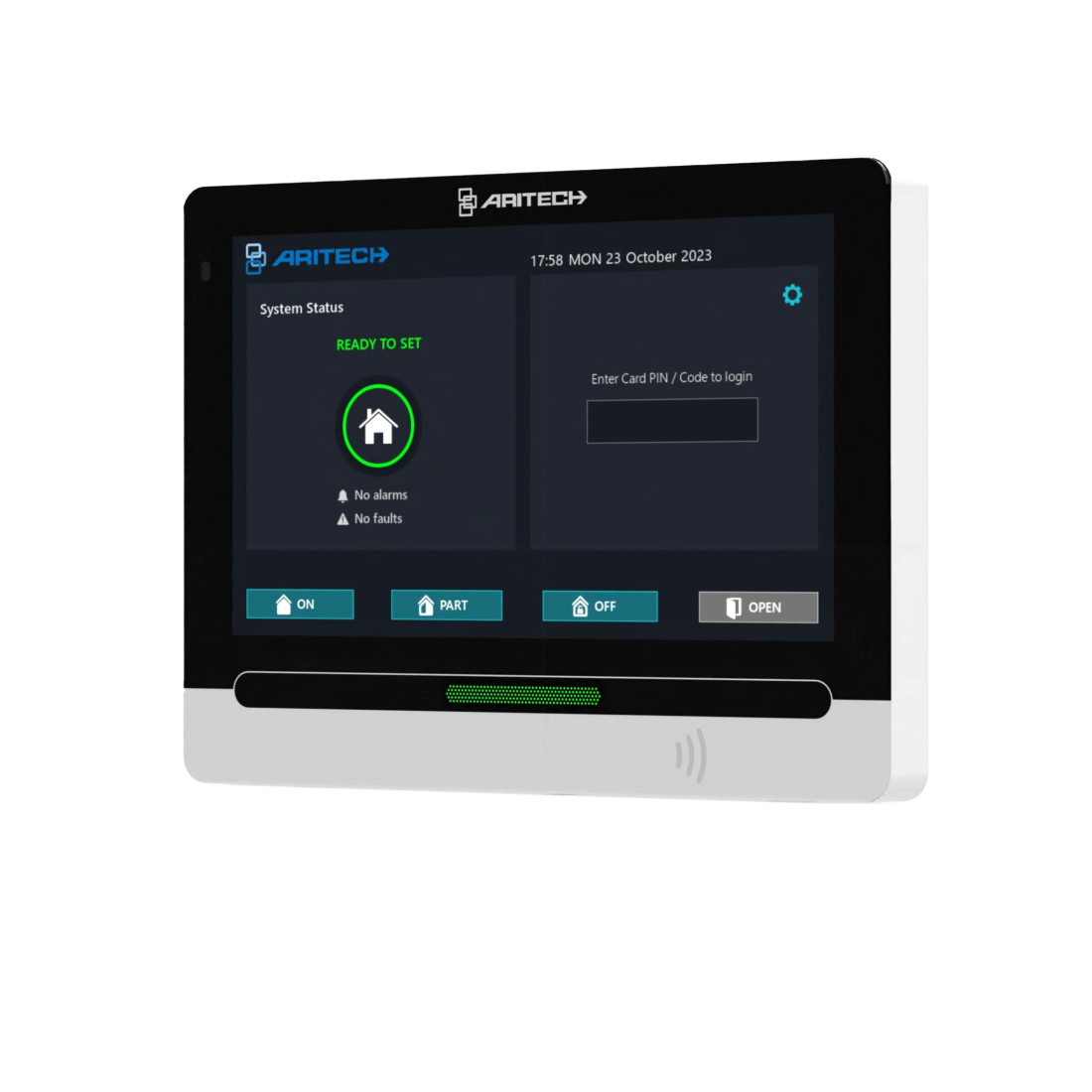 ATS1140, ARITECH, Claviers et lecteurs, ATS ADVANCED, Intrusion, Ecran tactile : Oui, Compatible avec centrale(s) : ATS Advanced x500A, Everon x700, Lecteur de proximité intégré : Oui, Ecran LCD : Oui, Garantie : 2 ans, 