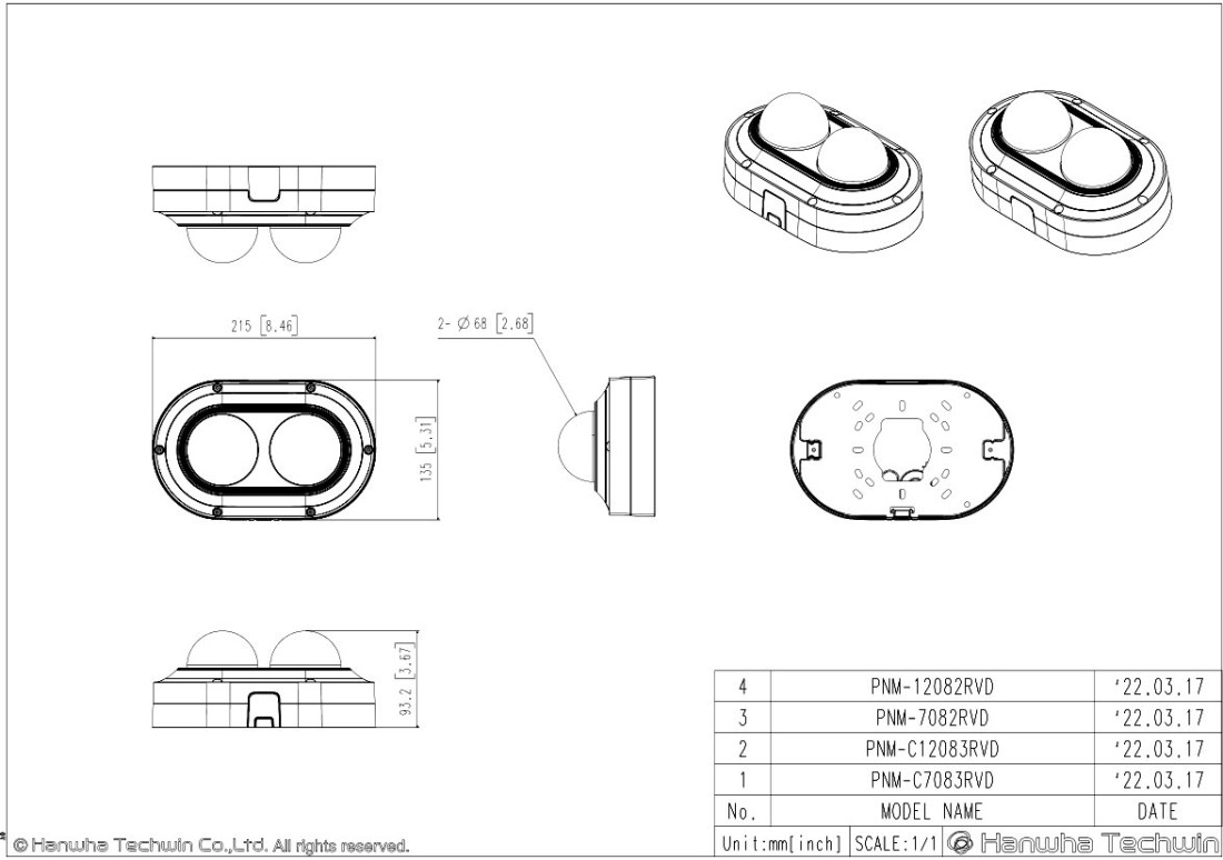PNM-C12083RVD, HANWHA VISION, Panovu, Vidéosurveillance, LEDs distance maximale (m) : 25, Angle de Vue min : Horizontal (°) : 47, Angle de Vue max. : Horizontal (°) : 96, Indice de protection IP : 66, Gamme : Anti-corrosion, Panoramique, Hanwha P-series, Lux minimum couleur : 0.11, Garantie : 3 ans, NDAA - National Defense Authorization Act : Oui, Réf. fabricant : PNM-C12083RVD/KEX, 