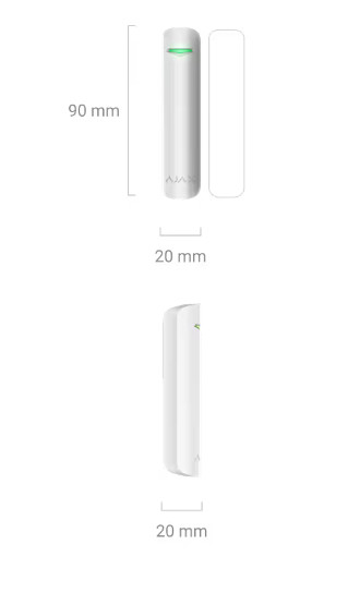 DoorProtect-W, AJAX, Contacts magnétiques, Intrusion, Montage : A visser, Couleur : Blanc, Compatible avec centrale(s) : Toutes centrales AJAX, Garantie : 2 ans, Réf. fabricant : 38099.03.WH1, 