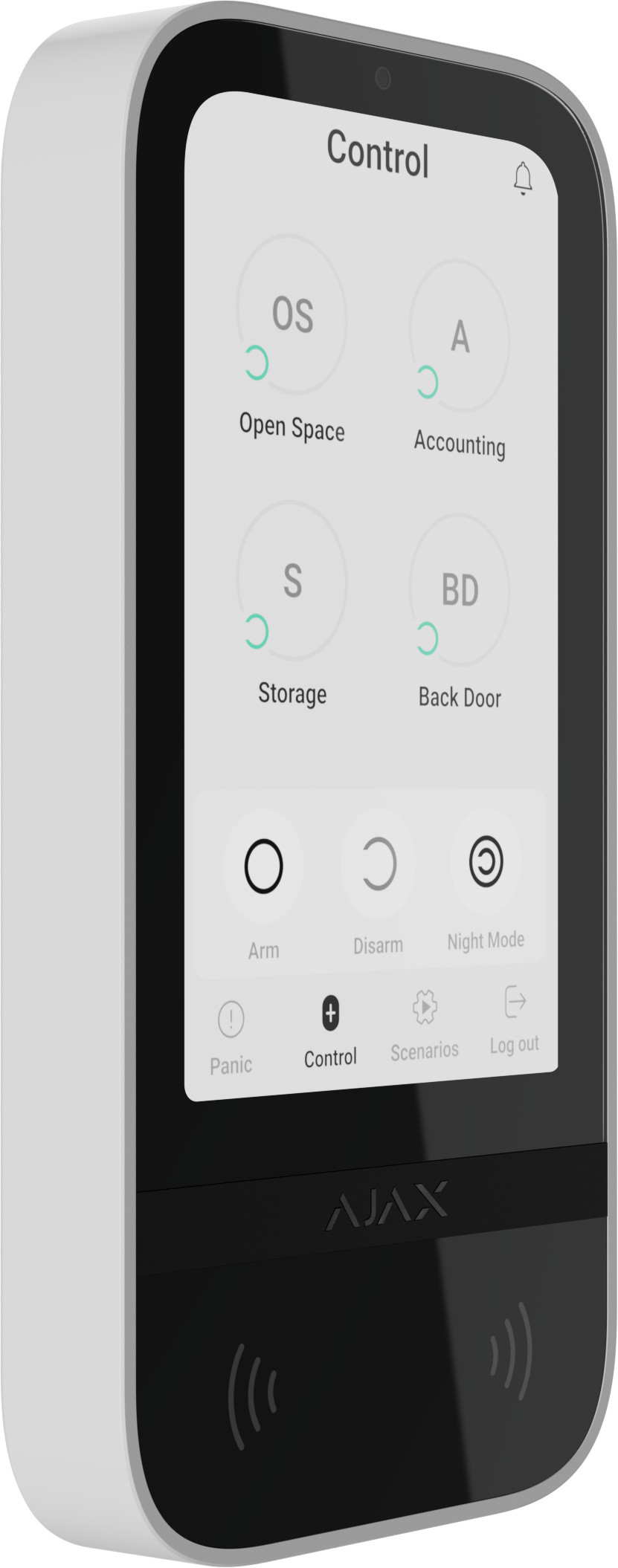 KeyPad TouchScreen-W, AJAX, Bedienteile und Leser, Einbruch, Proxleser integriert : Ja, Batterie : 6x 1,5V AA, Funk-Typ : Bidirektionale, Funkfrequenz [MHz] : 868, Garantie : 2 Jahre, Hersteller Ref. : 58455.148.WH1, 