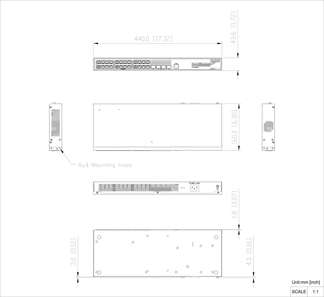 DS-3E2528-HI-24T4F(O-STD), HIKVISION, Switches, Switchs, Network & IT, Videosurveillance, Network Interface : 24x RJ-45 10/100/1000 Mbps Ethernet, 4x SFP Gb, Total LAN ports : 28, Warranty : 3 Years, Manufacturer ref. : 301803007, 