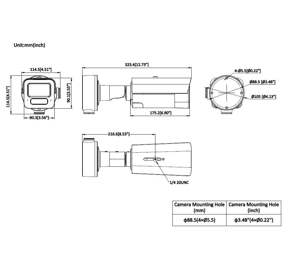 iDS-2CD5T47G2/V-XHSY(4mm)(O-STD), HIKVISION, Bulletcameras, Videosurveillance, LEDs Max. distance (m) : 80, Angle of View max. : Horizontal (°) : 89, Weather Proof IP Rating : 67, Series : Anti-corrosion, HIK DeepinView, Min.Lux color : 0.0014, Warranty : 5 Years, Manufacturer ref. : 311332023, 
