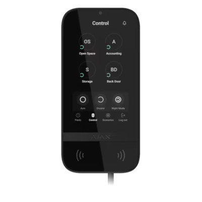 Verkabelte Tastatur mit Touchscreen, schwarz