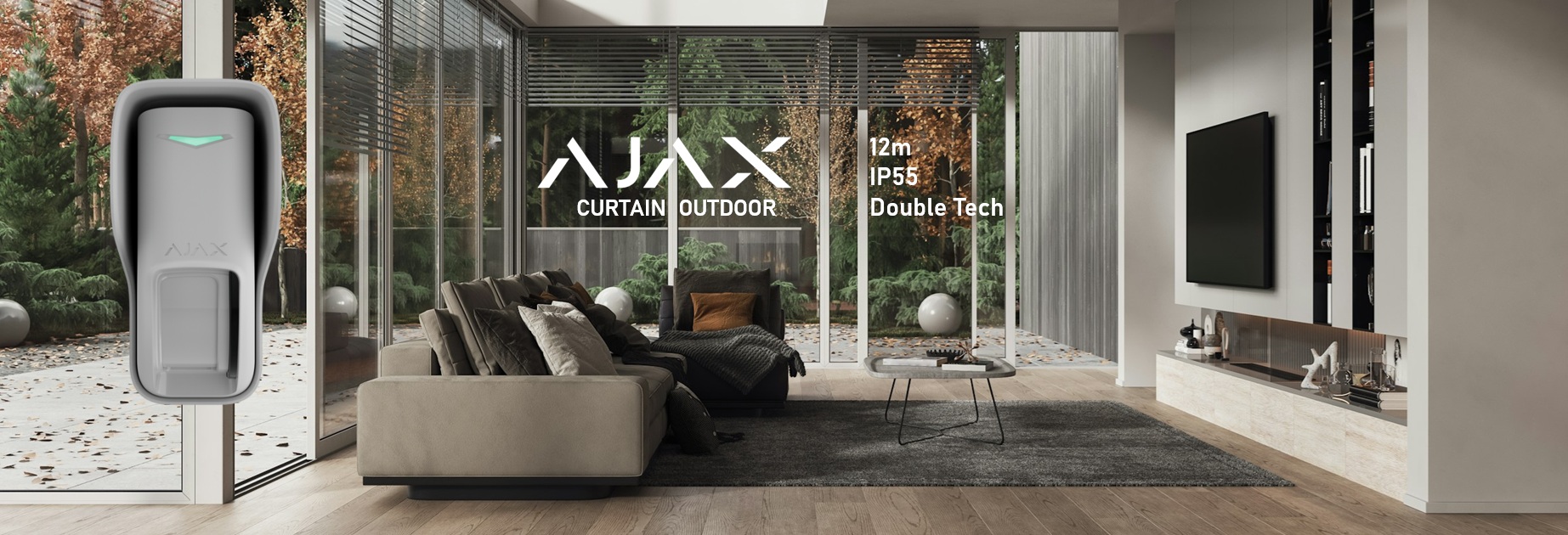 Détecteur rideau double technologie 12m IP55