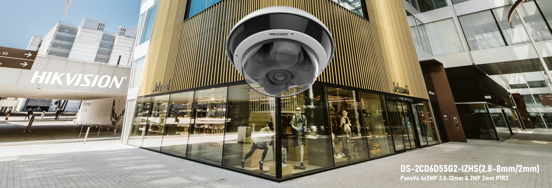 Caméra PanoVu avec 4 caméras 5MP PTRZ et caméra 360° 2MP