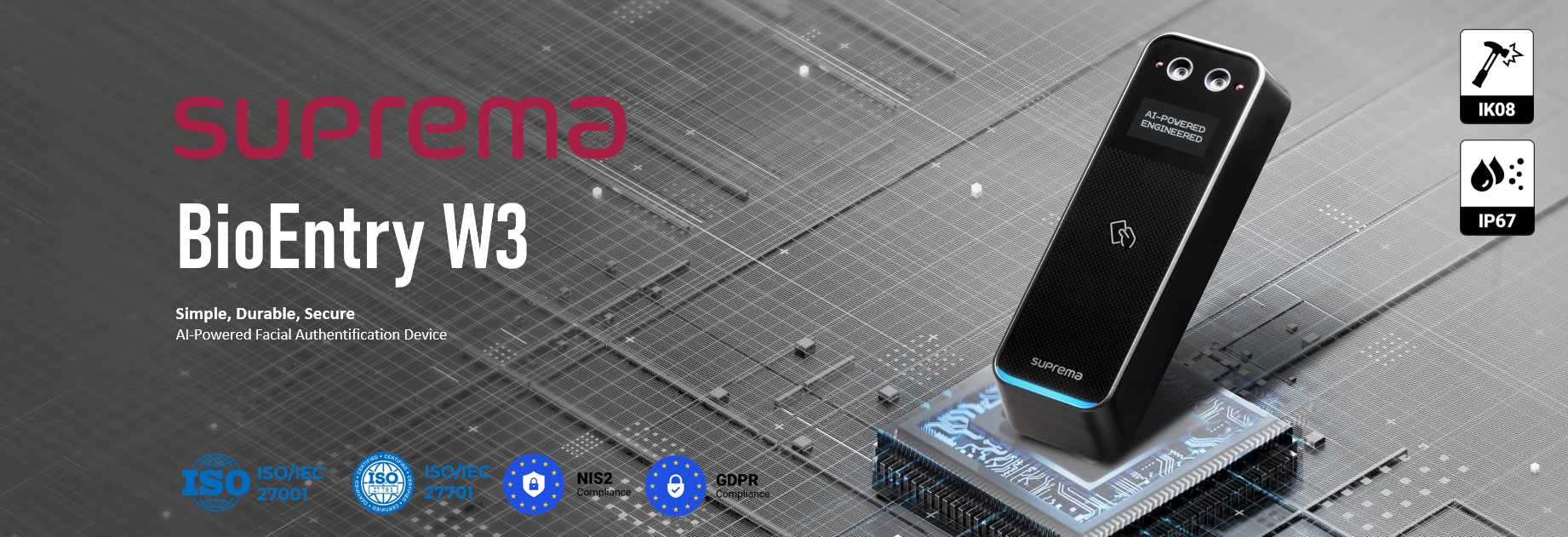 Lecteur de reconnaissence faciale SUPREMA BioEntry W3